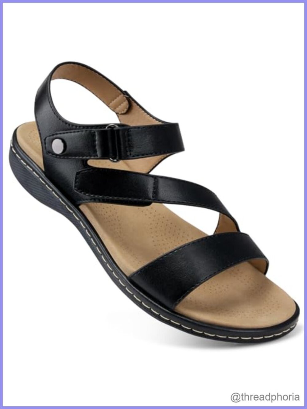 Women's Flat Sandals Open Toe Adjustable Ankle Strap Comfortable